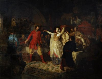 Grand Duchess Sophia Exposing Vassily Kosoy by Nikolai Dmitrievich Dmitriev Orenburgsky